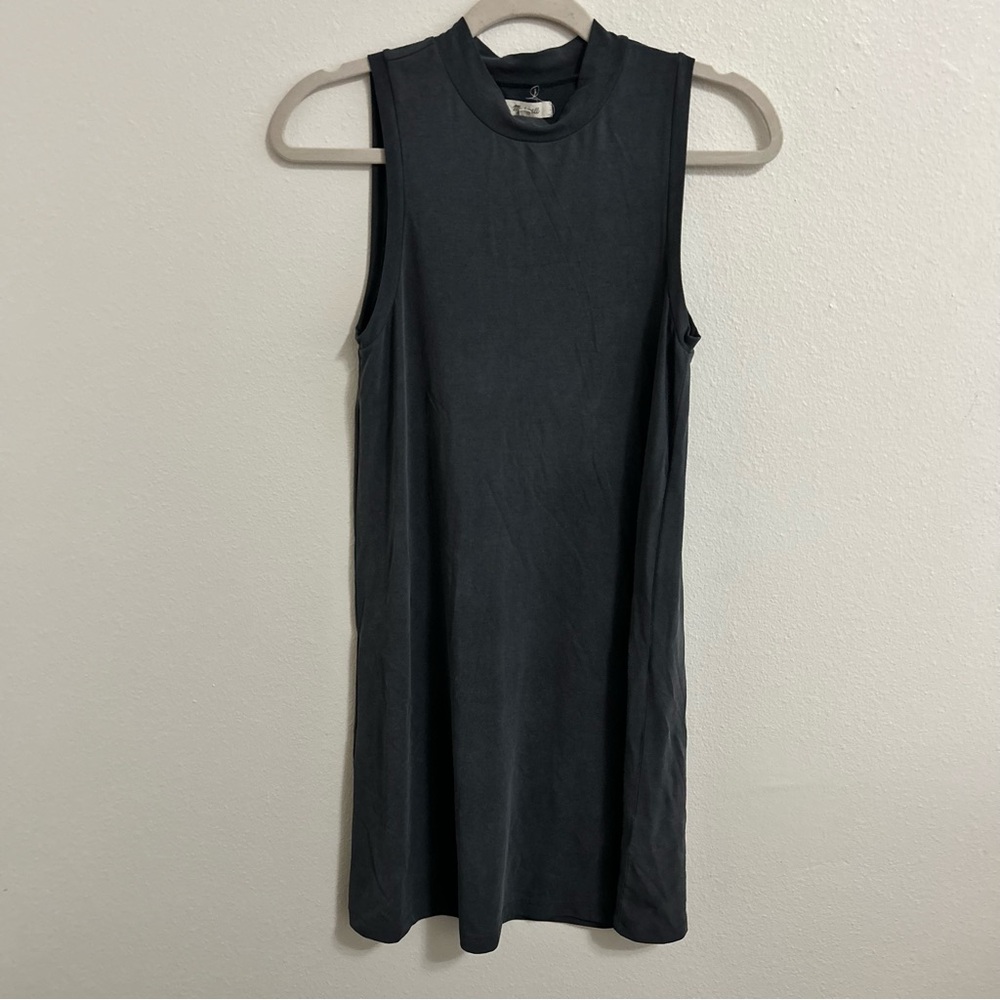 Madewell dark grey mock neck sleeveless dress